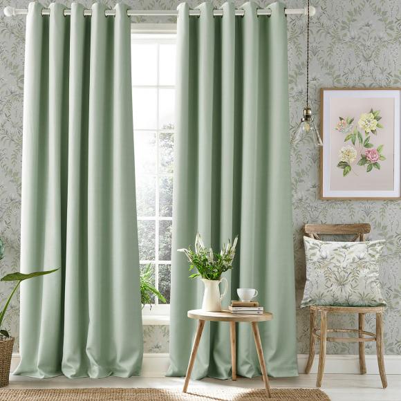 Laura Ashley Stephanie Sage Eyelet Curtains