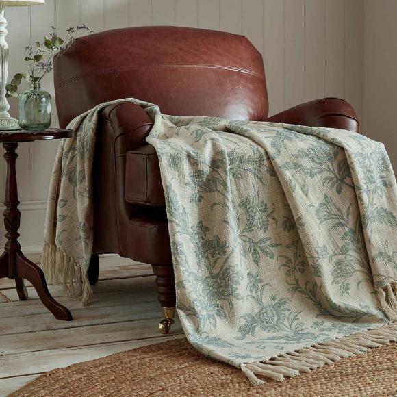 Laura Ashley Lloyd Dark Duck Egg Throw