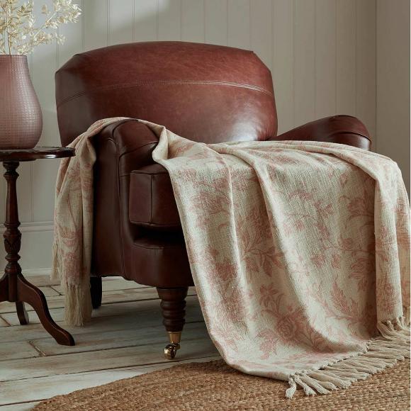 Laura Ashley Lloyd Plaster Pink Throw