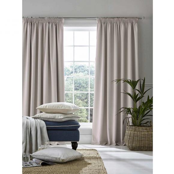 Laura Ashley Stephanie Dove Grey Pencil Pleated Curtains