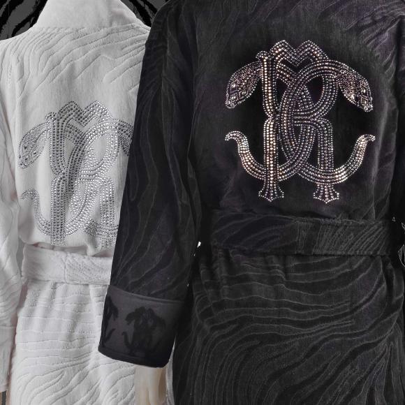Roberto Cavalli Crystal Snakes Kimono Robe