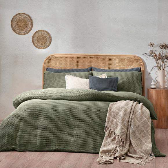 Yard Chunky Waffle Eucalyptus Duvet Cover Set