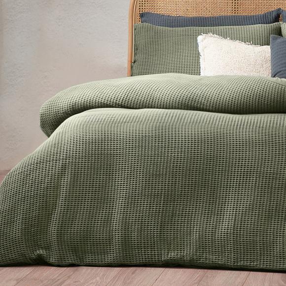 Yard Chunky Waffle Eucalyptus Duvet Cover Set