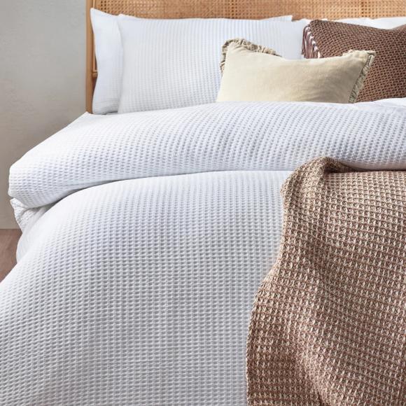 Yard Chunky Waffle White Duvet Cover Set