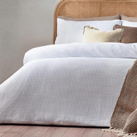 Yard Chunky Waffle White Duvet Cover Set