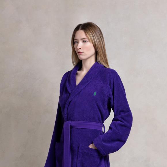 Ralph Lauren Home Polo Player II Shawl Robe Chalet Purple