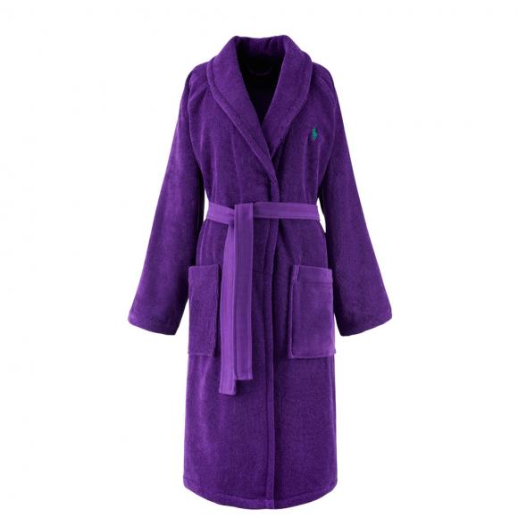 Ralph Lauren Home Polo Player II Shawl Robe Chalet Purple