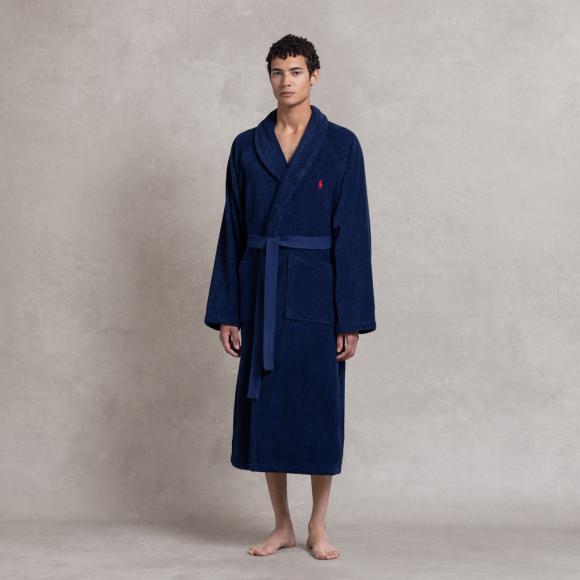 Ralph Lauren Home Polo Player II Shawl Robe Newport Navy