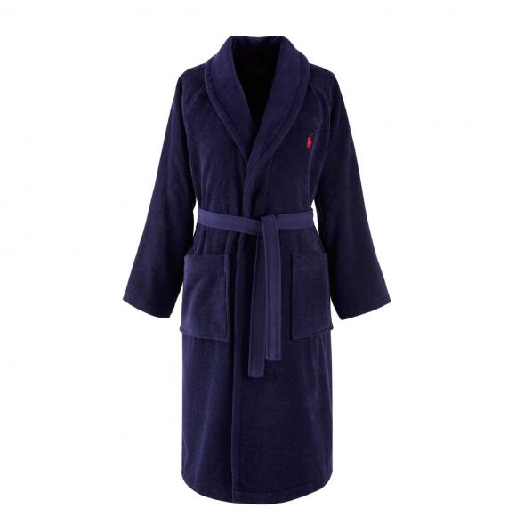 Ralph Lauren Home Polo Player II Shawl Robe Newport Navy