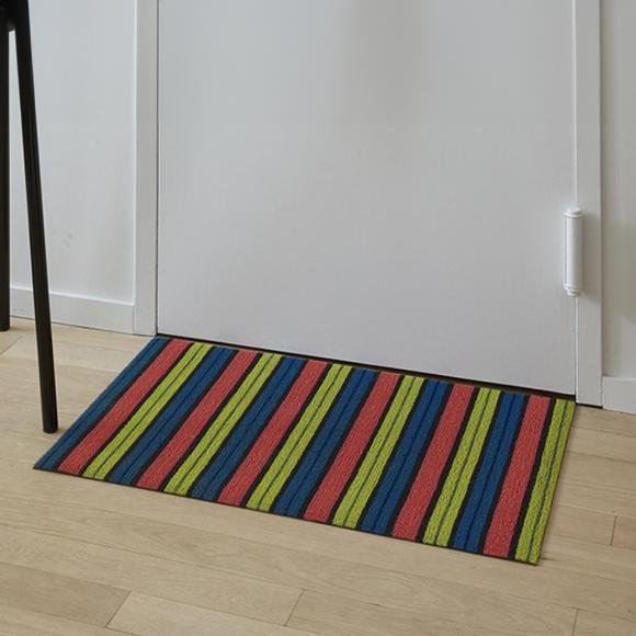 Chilewich Ribbon Stripe Limelight Shag Mat
