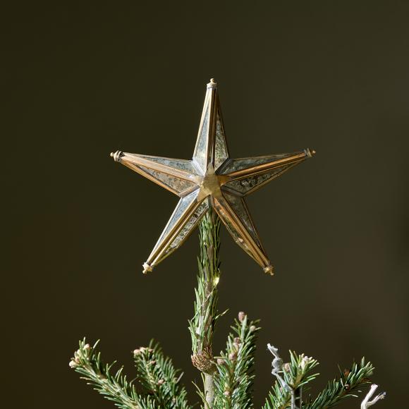 Nkuku Bakara Star Tree Topper - Antique Brass
