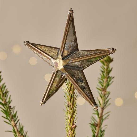 Nkuku Bakara Star Tree Topper - Antique Brass