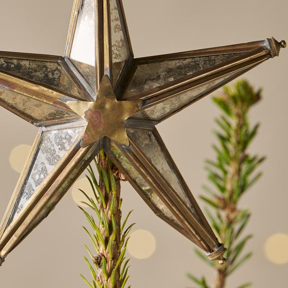 Nkuku Bakara Star Tree Topper - Antique Brass