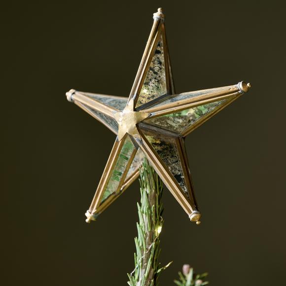 Nkuku Bakara Star Tree Topper - Antique Brass