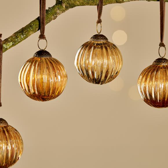 Nkuku Betini Baubles - Gold (set of 4)