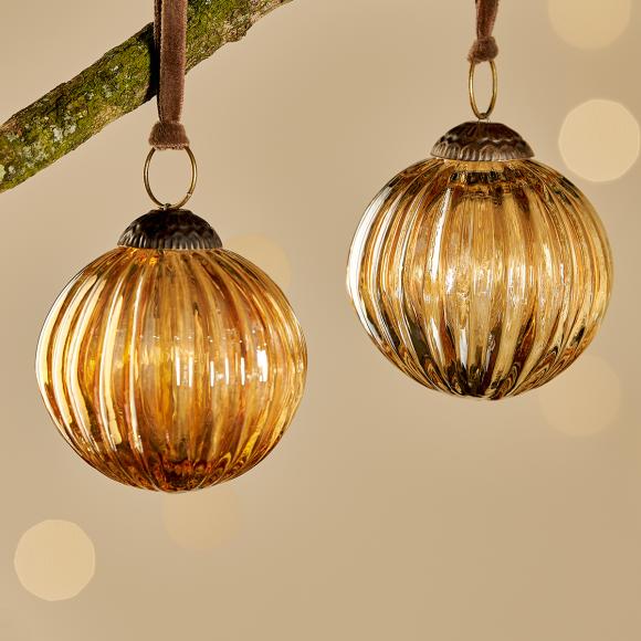 Nkuku Betini Baubles - Gold (set of 4)