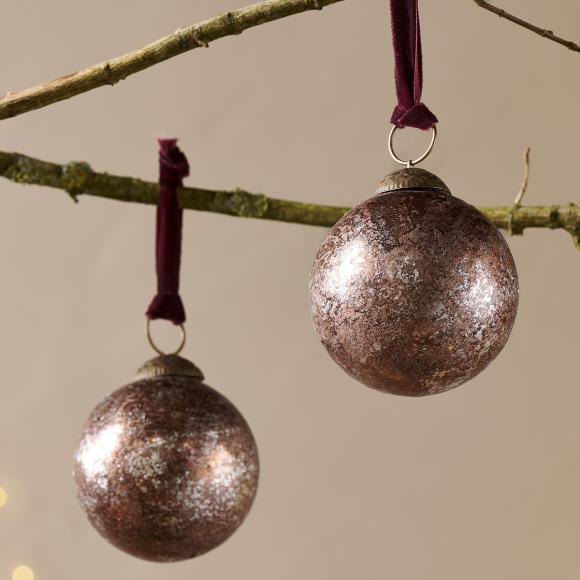 Nkuku Darya Baubles - Clear Burgundy (set of 4)