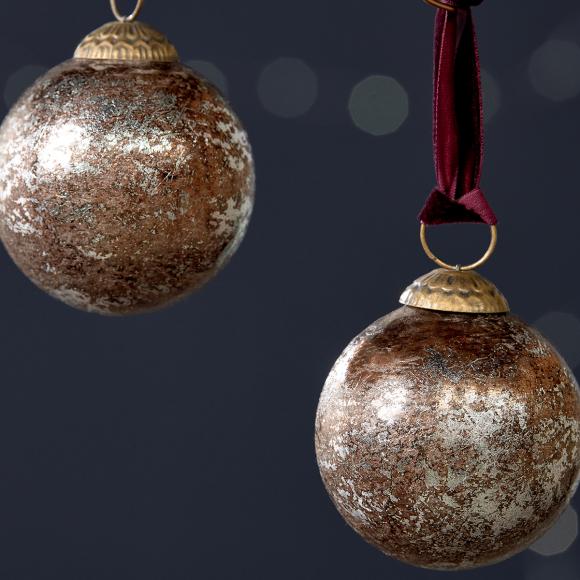 Nkuku Darya Baubles - Clear Burgundy (set of 4)