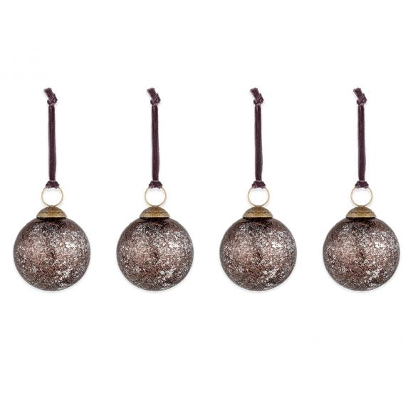 Nkuku Darya Baubles - Clear Burgundy (set of 4)