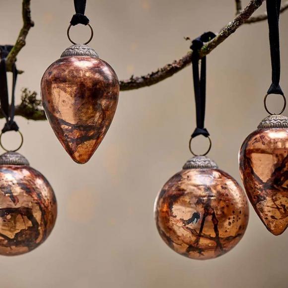 Nkuku Jalshara Baubles - Antique Copper (set of 4)
