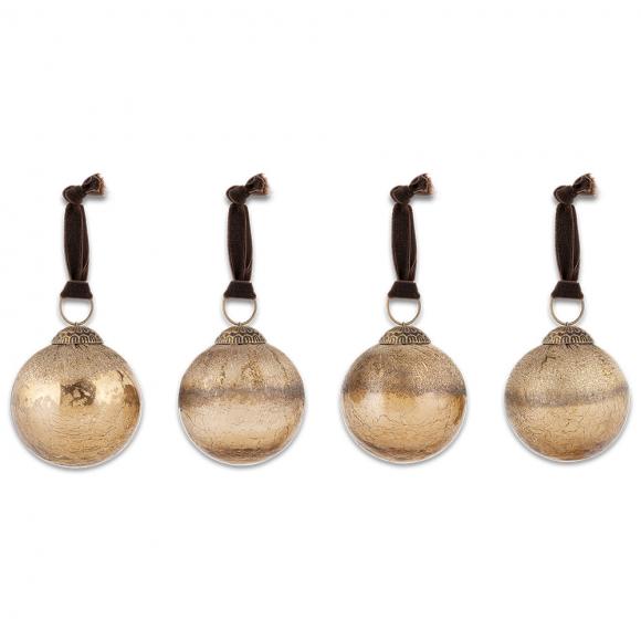 Nkuku Konara Baubles - Gold Crackle (set of 4)