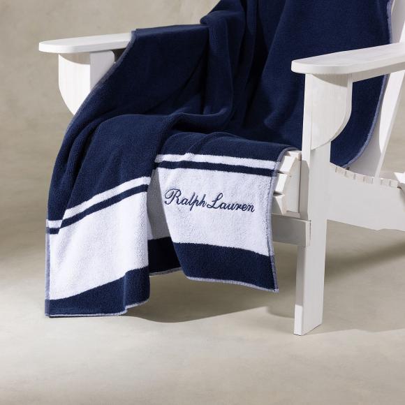 Ralph Lauren Home Chesson Beach Towel Navy / White