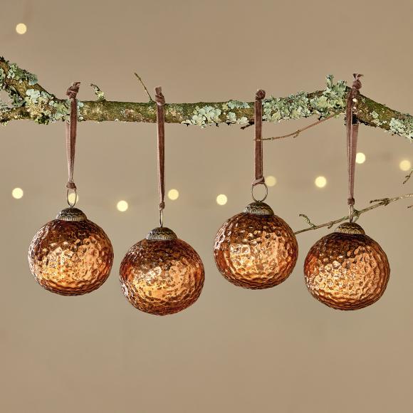 Nkuku Narangi Baubles - Copper (set of 4)