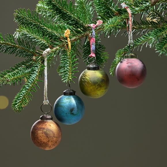 Nkuku Oko Baubles - Mixed Colours (set of 4)