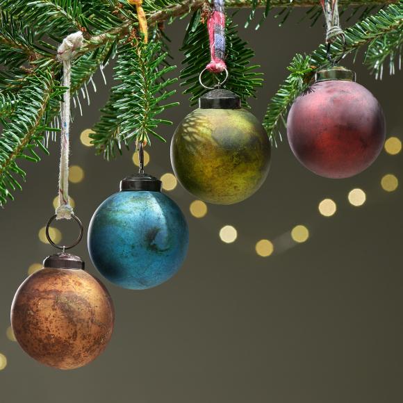 Nkuku Oko Baubles - Mixed Colours (set of 4)