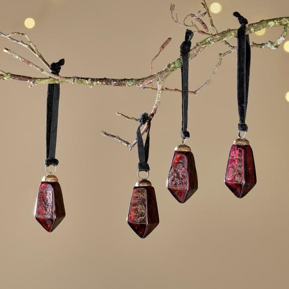 Nkuku Ratnam Baubles - Ruby - Small (set of 4)