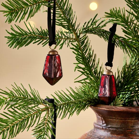 Nkuku Ratnam Baubles - Ruby - Small (set of 4)