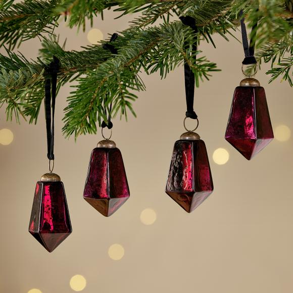 Nkuku Ratnam Baubles - Ruby - Large (set of 4)