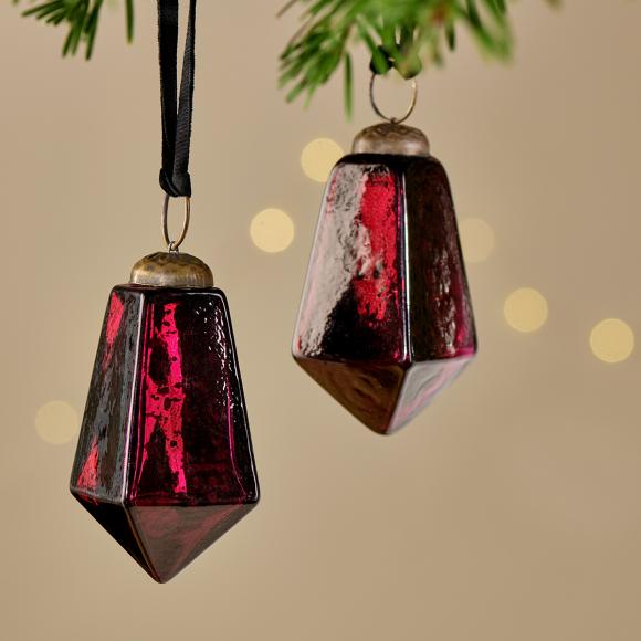 Nkuku Ratnam Baubles - Ruby - Large (set of 4)