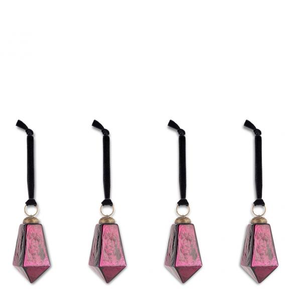Nkuku Ratnam Baubles - Ruby - Large (set of 4)
