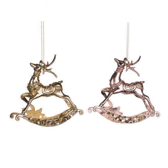 Goodwill Metallic Christmas Rock Deer Ornament