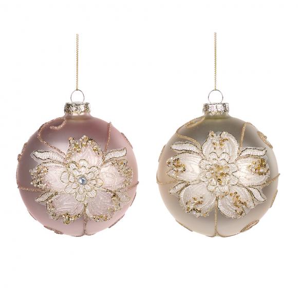 Goodwill Glass 3D Lace flower Ball Ornament