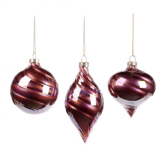 Goodwill Glass Iridescent Swirl Ball / Finial Ornament