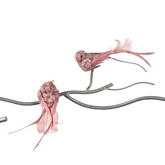 Goodwill Fabric Plume Lace Bird on Clip