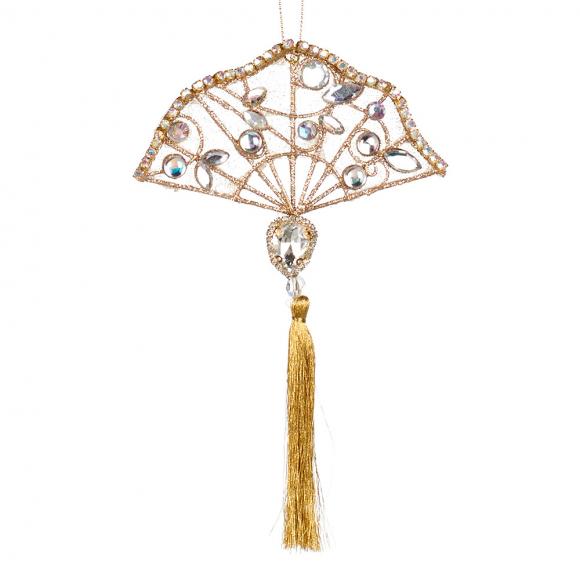 Goodwill Wire Jewel Fan with Tassel Ornament