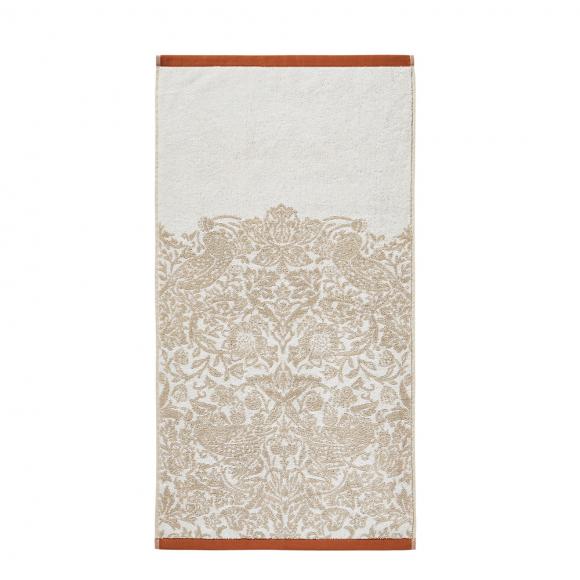 William Morris At Home Strawberry Thief Towel Linen-Rust