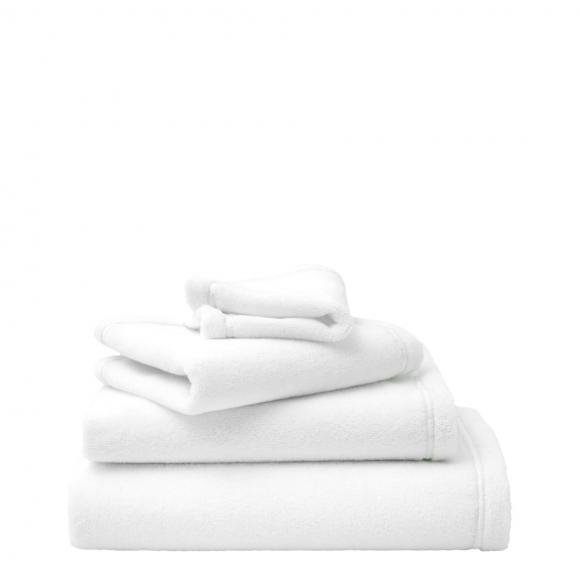 Yves Delorme Couture Duetto Towel Brume / Blanc