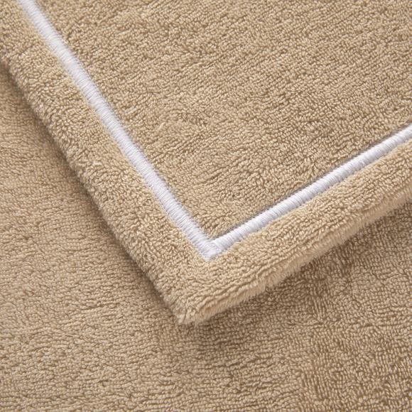 Yves Delorme Couture Duetto Towel Lin / Blanc