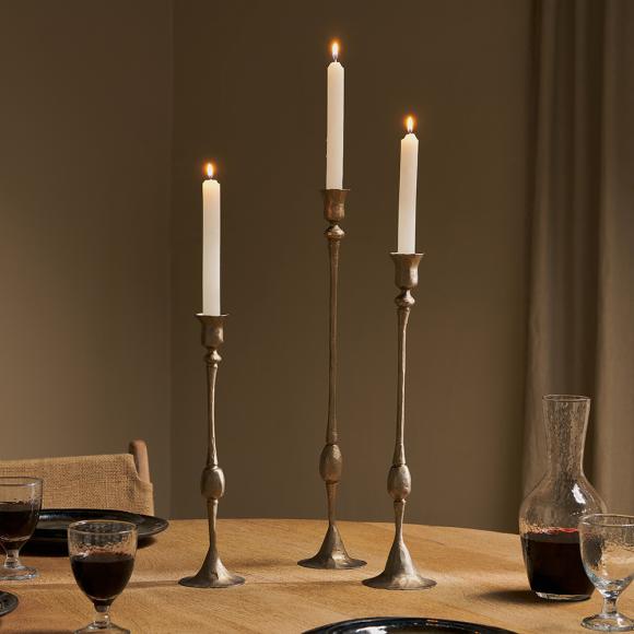 Nkuku Chaipat Iron Candlestick Antique Brass 