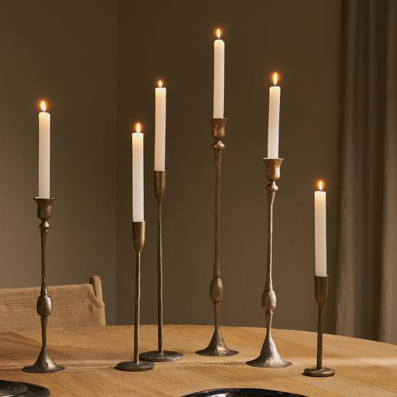 Nkuku Chaipat Iron Candlestick Antique Brass 