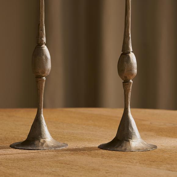 Nkuku Chaipat Iron Candlestick Antique Brass 