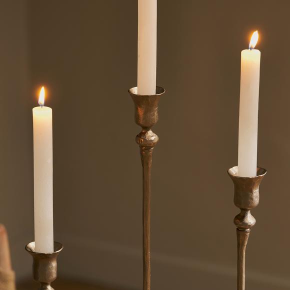 Nkuku Chaipat Iron Candlestick Antique Brass 