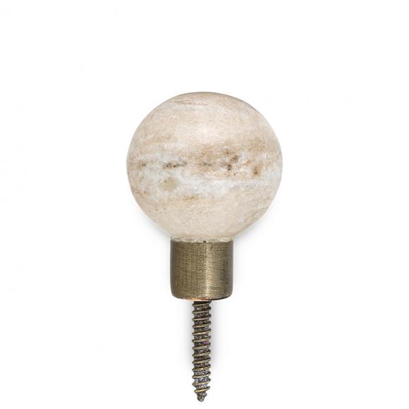 Nkuku Paladi Marble & Iron Round Grey Hook 