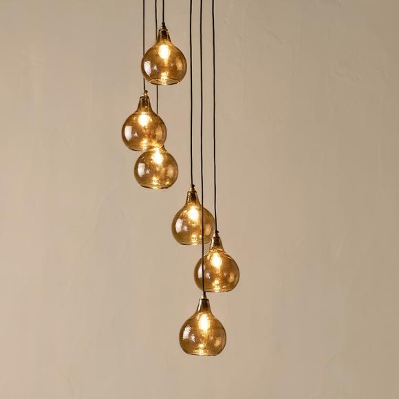 Nkuku Ziva Recycled Glass Statement Cluster Pendant 