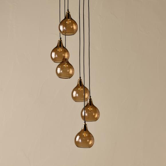 Nkuku Ziva Recycled Glass Statement Cluster Pendant 