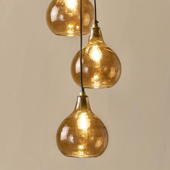 Nkuku Ziva Recycled Glass Statement Cluster Pendant 